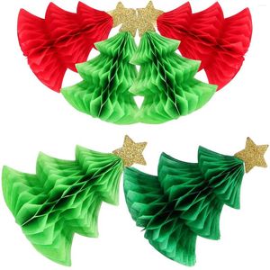 Wallpapers 6 pc's kerstboomdecoratie mooie pos tabel papier decors honingraat ornamenten feest hangende bomen centerpieces