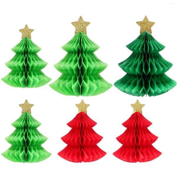 Fonds d'écran 6 PCS Table de décoration d'arbre de Noël Poix maîtresse Centre de table en nid d'abeille pour latte fournitures