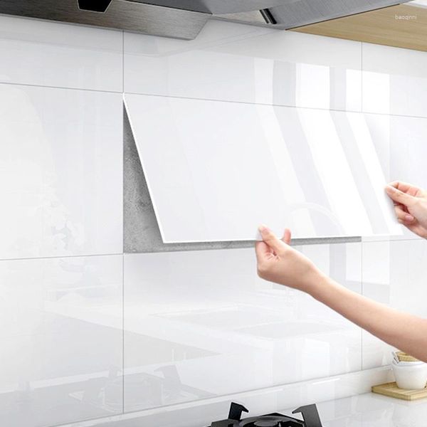 Fondos de pantalla 60 cm Etiqueta de mármol Impermeable Imitación Azulejo Papel tapiz para mesa de baño Cocina Autoadhesivo PVC Cerámica