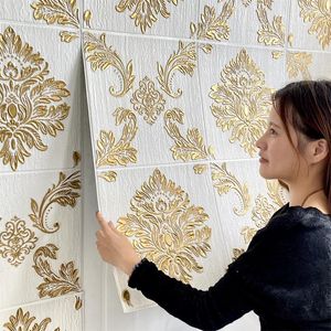 Wallpapers 69x70cm 3D Three-dimensional Self-adhesive Waterproof Wall Stickers Wedding Room Bedroom Background Decoration Wallpaper