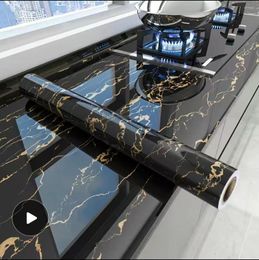 Wallpapers 6m Oliebestendig marmeren behang voor keuken aanrechtkast plank PVC Zelfklevende waterdichte contactpapier badkamer badkamer