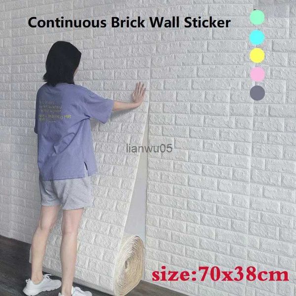 Fondos de pantalla 70x38 cm Pegatinas de pared 3D Espuma autoadhesiva Ladrillo Decoración de la habitación DIY Papel tapiz 3D Decoración de la pared Etiqueta de la pared viva para niños RoomL2403