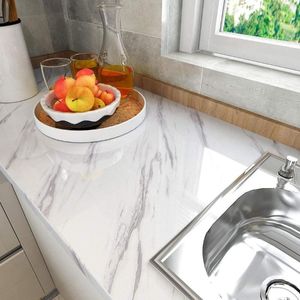 Fondos de pantalla 80 cm Mármol Cocina Mesa Decoración Papel de Contacto Papel de PVC Autoadhesivo Papel tapiz impermeable para sala de estar Pegatinas de baño