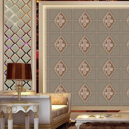 Wallpapers 9.5m 3D estilo europeu espessado luxo em relevo deerskin veludo papel de parede quarto sala de estar fundo verde adesivos de parede