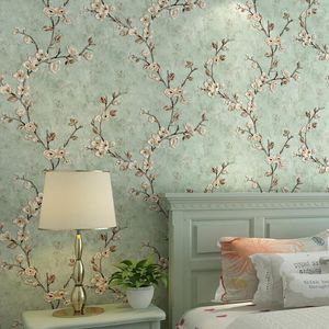 Fonds d'écran 9,5 m non-tissé en relief papier peint floral rétro chambre salon autocollant mural décalcomanies art couverture décor à la maison