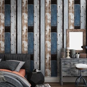 Wallpapers 9,5 m waterdichte nostalgische retro houten pvc behang voor slaapkamer woonkamer kantoor keuken muurpapieren home decor