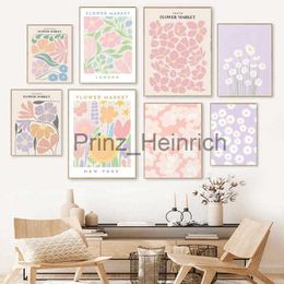 Wallpapers Abstract Bloemenmarkt Esthetische Kunst Canvas Schilderij Nordic Posters en Prints Muur Retro Bloemen Foto's voor Woonkamer Decor J230704