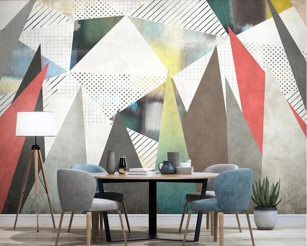Fonds d'écran abstrait géométrique moderne minimalis 3d papier peint salon TV fond canapé mur chambre restaurant peintures murales papel de parede