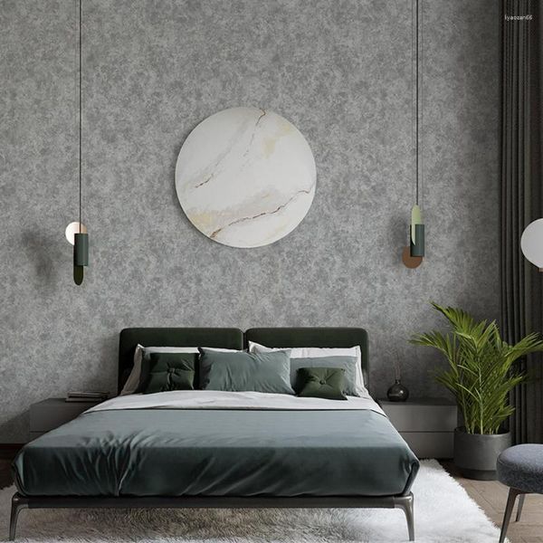 Papel pintado americano puro Color liso cemento gris papel pintado viento Industrial impermeable decoración del hogar sala de estar dormitorio rollos de papel de pared