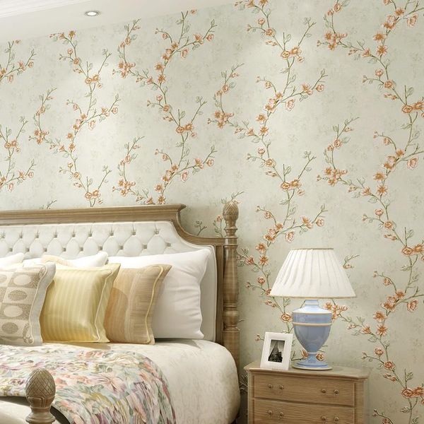 Papeles de pared rústicos americanos, papel tapiz de flores autoadhesivo, pegatinas para sala de estar, dormitorio, paredes, decoración del hogar