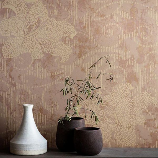 Papiers peints Style américain jardin vigne fleur café couleur Non-tissé papier peint nordique salon chambre fond Behang