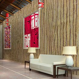Fondos de pantalla Papel tapiz de corteza de grano de madera antiguo Chino Retro Sala de estar Estudio Comedor No tejido El Ingeniería Pasillo