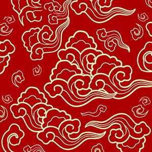 Fonds d'écran de bon augure style chinois grand nuage rouge papier peint salon fond tibétain mur bouddhiste niche temple