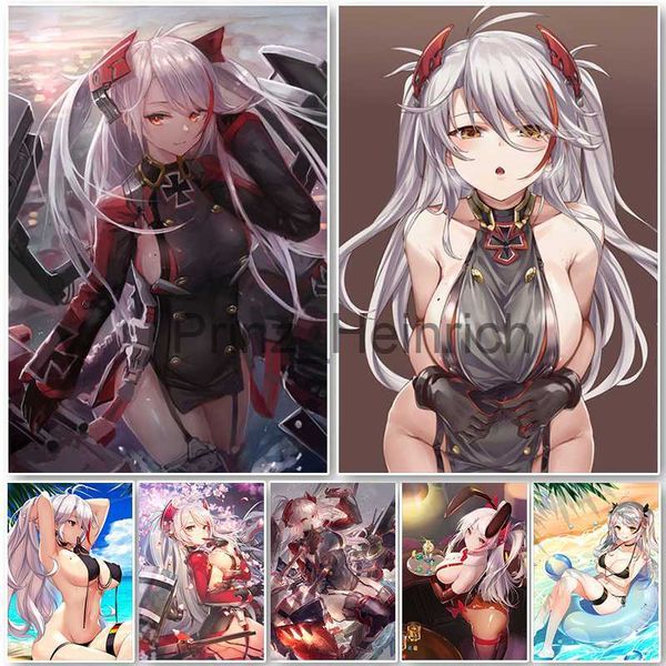 Fondos de pantalla Azur Lane Prinz Eugen Anime Impreso HD Sexy Poster Decoración Lienzo Pintura Dibujos animados Arte de la pared Imágenes para el dormitorio Decoración del hogar J230704