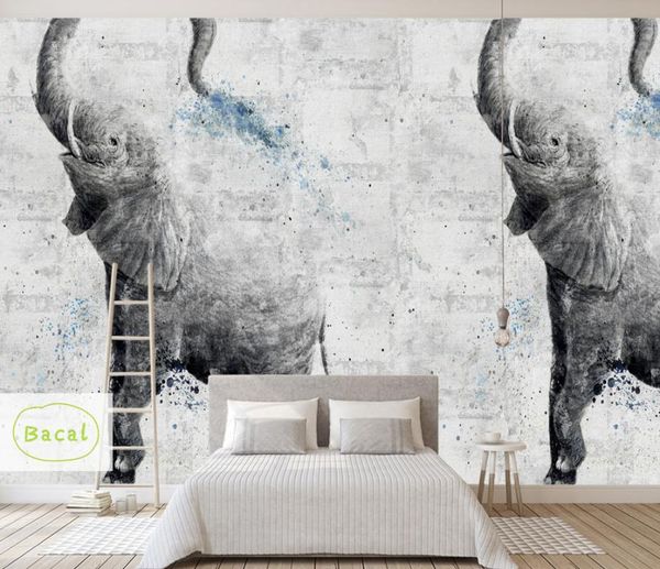 Fonds d'écran Bacal 3d Papier Peint Éléphant Mural TV Mur Fond Salon Chambre Pour Les Murs Papel De Pared