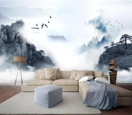 Wallpapers Bacal Custom 3d Wallpaper Mural Chinese Style Ink Landscape Scenery Artistic Modern Painting Slaapkamer Achtergrond Wall Paper