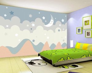 Achtergronden Bacal Custom 3D Wallpaper Muurschildering Cartoon Sterrenhemel Kinderkamer Achtergrond Papier Kleuterschool Decoratie Huda