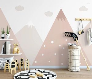 Wallpapers Bacal Custom Wallpaper 3d Mural Nordic Minimalist Personality Abstract Geometrisch Roze Cartoon TV Wall Papers Home Decor