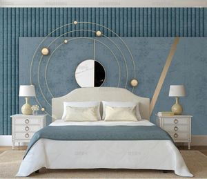 Wallpapers Bacal Moderne 3D Circulaire Grijs Behang Voor Muren Roll Papel De Parede Woonkamer Slaapkamer TV Achtergrond Behang Decor