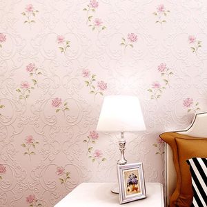 Sfondi Bacaz 3d Papel De Parede Pink Flower Po Rotoli di carta da parati per rivestimenti murali in carta da parati per camera da letto