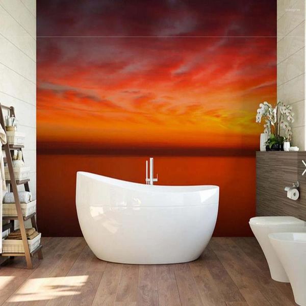 Fondos de pantalla Playa Puesta de sol Papel de pared mural 3D de alta calidad para sala de estar Dormitorio Decoración artística Papeles texturizados personalizados de cualquier tamaño