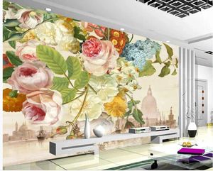 Wallpapers mooi landschap Europeaan retro bloem olie schilderij mode gereedschap woonkamer achtergrond muur