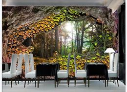 Fonds d'écran belles pays de paysage forêt 3D Mur de fond en trois dimensions