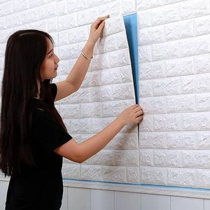 Fonds d'écran Décor de chambre 70 cm x 1 m PVC classique imperméable autocollants muraux motif de brique 3D papier peint auto-adhésif bricolage décoration salon