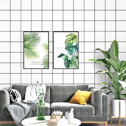Fonds d'écran Black and White Plaid Wallpaper Nordic Style Geometric Graphics Living Room Room Bandle Ministan moderne