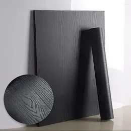 Fondos de pantalla de madera negra Nuez de nogal extraíble y textura de papel tapiz de pinza de pinzas para renovación de muebles