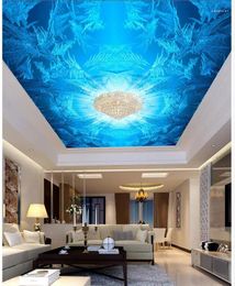 Fondos de pantalla Blue Dream Techo Papel Parede Mural Wallpaper Techos 3D Murales para sala de estar Decoración del hogar