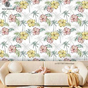 Fonds d'écran Blue / Pink Floral Self Adhesive Wallpaper Peel and Stick Contact Paper Paper Autovable Wall Stickers Relover