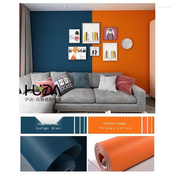 Fonds d'écran Fond d'écran Orange vif Macaron Couleur unie Surface claire Style nordique Simple Plaine Mode Fond Wal