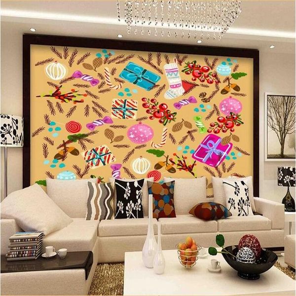 Fonds d'écran dessin animé Po enfants 3D peintures murales pour enfants chambre papiers décor à la maison salon luxe moderne fleurs abstraites