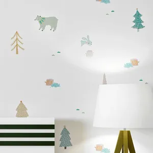 Fonds d'écran dessin animé Hiver Forest Papiers muraux Home Decor Nordic Living Room Decoration Roule pour murs Déco Mural Paper de contact
