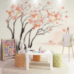 Fonds d'écran Cherry Blossom Tree Mural mural personnalisé 3D Résumé ART PAPILLE PAURD