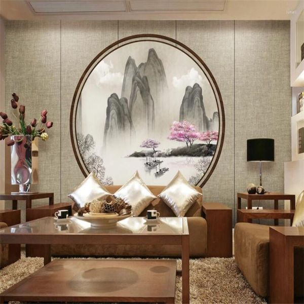 Fonds d'écran Chinois Fleurs Et Oiseaux Paysage Mural Papier Peint Fors Salon TV Fond Murs 3D Papiers Peints Décor À La Maison Tissu