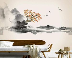 Wallpapers Chinese inkt landschap schilderen wallpaper papel de parede woonkamer tv -buur muur slaapkamer studie restaurant aangepaste muurschilderingen