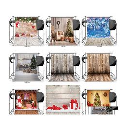 Fonds d'écran Terre de Noël en bois de vinyle Plancher P ography Backdrop Studio o accessoires arrière