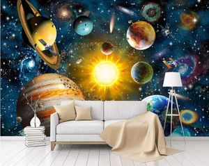 Wallpapers CJSIR 3D Wallpaper Moderne Handgeschilderde Cartoon Space Universe Sterren Kinderkamer Muurschildering Achtergrond Muur Decors