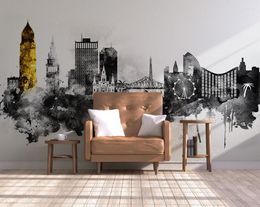 Fonds d'écran CJSIR personnalisé Art ville Architecture murale papier peint 3D chambre salon TV canapé fond papier peint autocollants décor à la maison