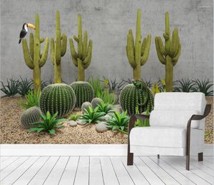 Wallpapers cjsir aangepaste muurschildering behang Home Decor Nature Landschap Cactus CACKLY PEAR PO MURSEN WALLPAIER VOOR LIDE ROOM SLAAPKAMER