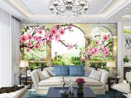 Wallpapers cjsir Custom Wallpaper 3d Peach Landscape European Garden TV Achtergrond Muur woonkamer slaapkamer decor