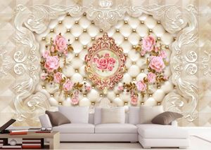 CJSIR Papier Peint Personnalisé Style Européen Fleur Murale TV Salon Canapé Fond Papiers Peints Décor À La Maison Papel De Parede