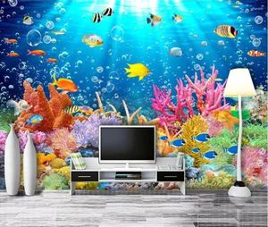 Wallpapers CJSIR Behang op maat Muurschildering 3D Onderwaterwereld Dolfijn TV Achtergrond Wanddecoratie Schilderpapier Thuis