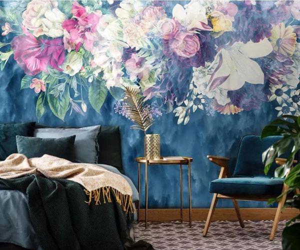 CJSIR papier peint personnalisé nordique minimaliste rétro abstrait Rose fleur chambre fond papiers peints décor à la maison 3d