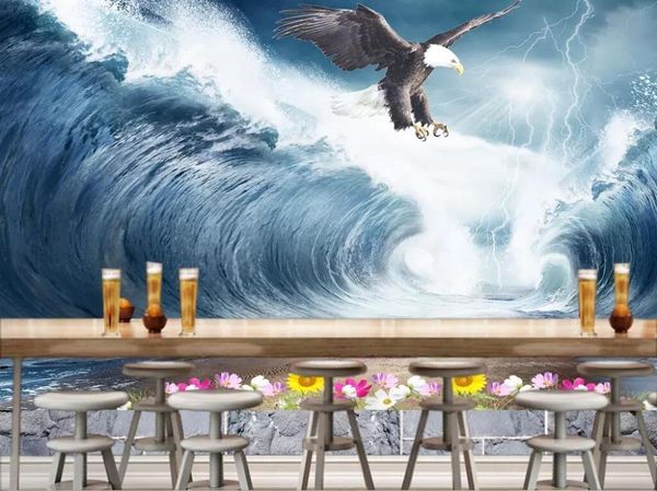 Fonds d'écran CJSir Fond d'écran personnalisé Eagle Surf TV Fond Home Decor Decor Fondations Sallome chambre murale 3D