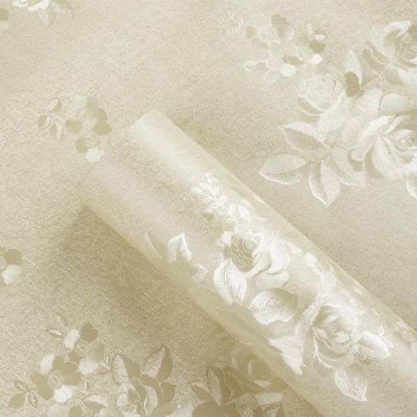 Fondos de pantalla Classic Peony Rose Flower Floral Rollos de papel de pared PVC Papel tapiz autoadhesivo Sala de estar Dormitorio Decoración del hogar Revestimientos