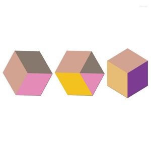 Wallpapers Gekleurde acrylplaten Hexagon muursticker Spiegel Cartoon Ruimtebesparend ontwerp Decor voor dressing
