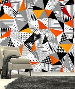 Wallpapers op maat 3D grote muurschildering mooie kleur geometrisch ontwerp papel de parede woonkamer tv muur slaapkamer behang